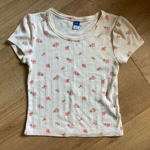 Girls old navy large 10/12 cream floral embroidered tshirt